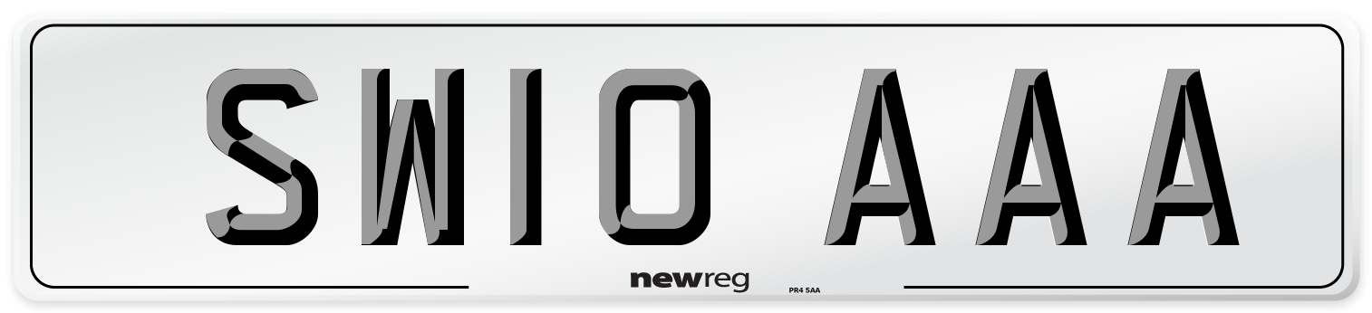 SW10 AAA Front Number Plate