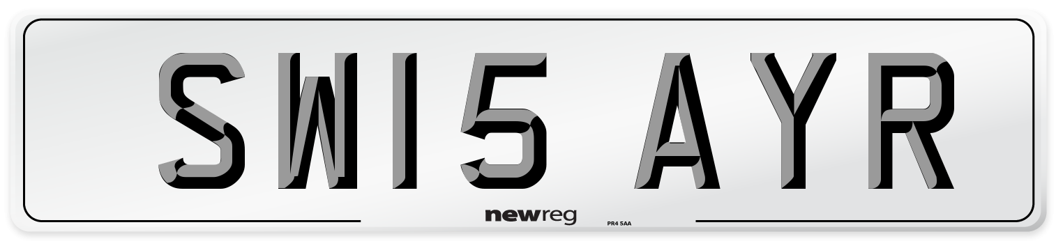 SW15 AYR Front Number Plate