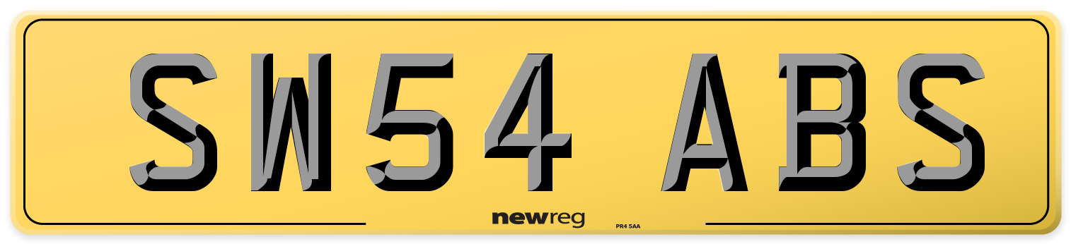 SW54 ABS Rear Number Plate