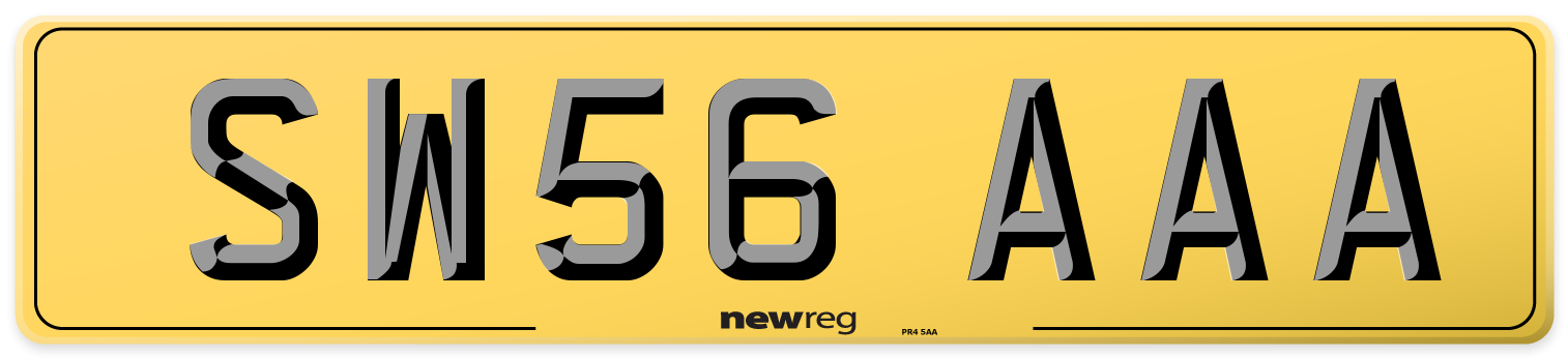 SW56 AAA Rear Number Plate