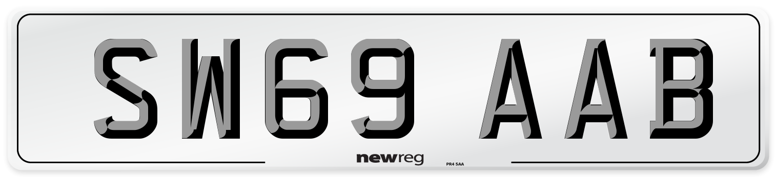 SW69 AAB Front Number Plate