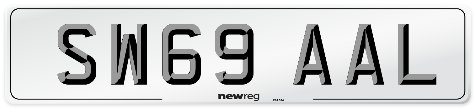 SW69 AAL Front Number Plate