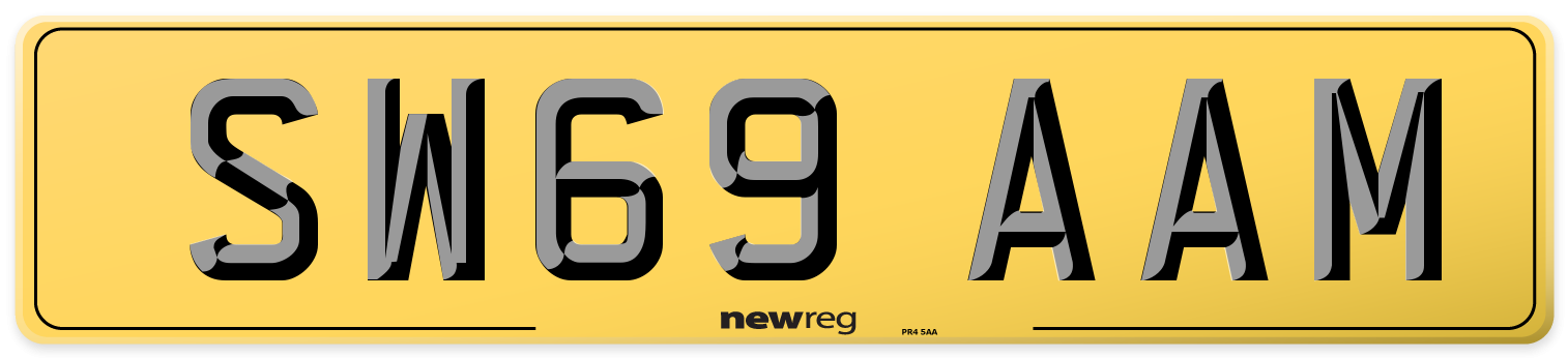 SW69 AAM Rear Number Plate