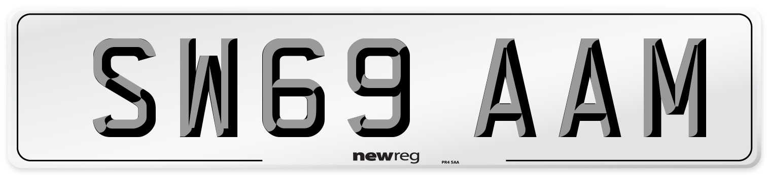 SW69 AAM Front Number Plate