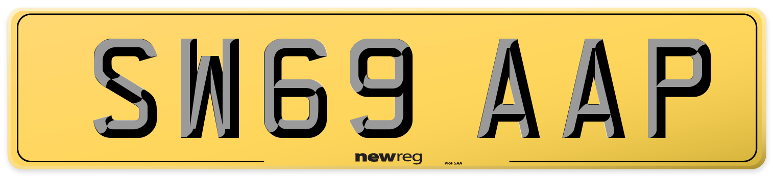 SW69 AAP Rear Number Plate