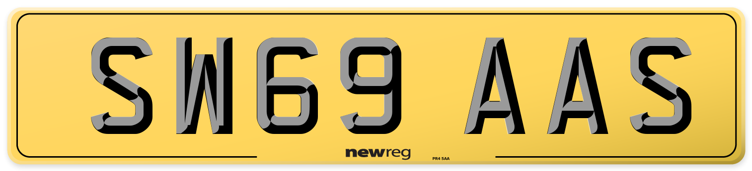 SW69 AAS Rear Number Plate