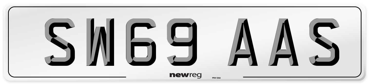 SW69 AAS Front Number Plate