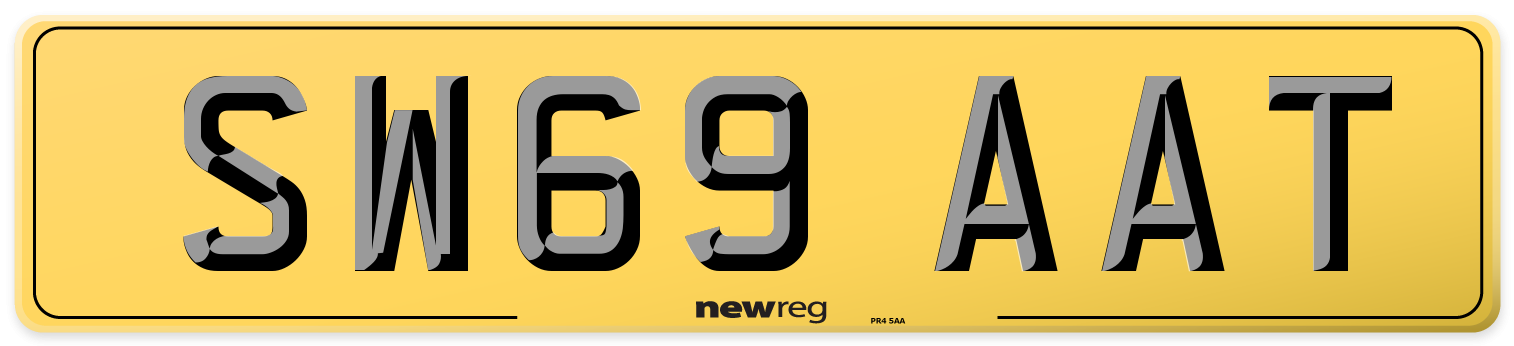 SW69 AAT Rear Number Plate