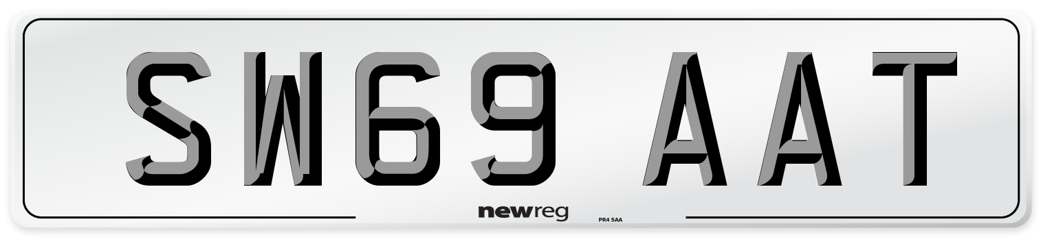 SW69 AAT Front Number Plate