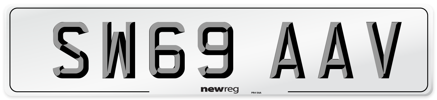 SW69 AAV Front Number Plate