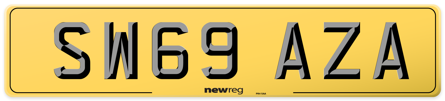 SW69 AZA Rear Number Plate