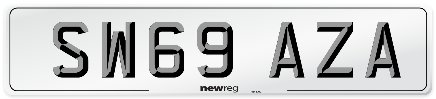 SW69 AZA Front Number Plate