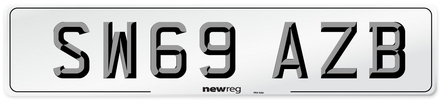 SW69 AZB Front Number Plate