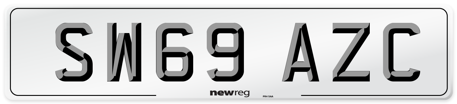 SW69 AZC Front Number Plate