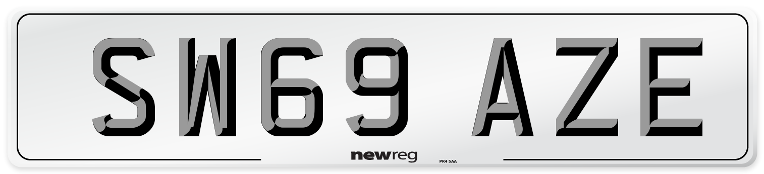 SW69 AZE Front Number Plate