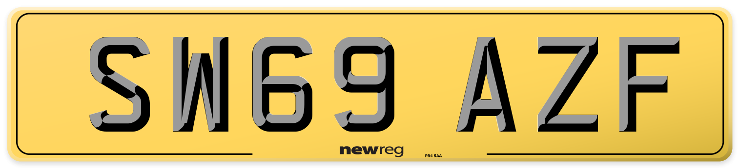 SW69 AZF Rear Number Plate