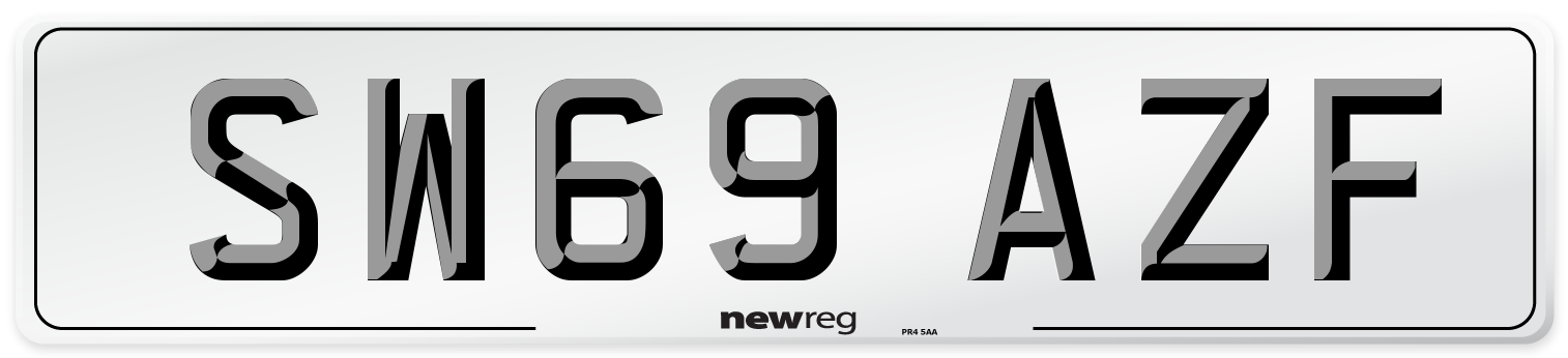 SW69 AZF Front Number Plate