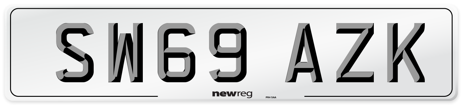 SW69 AZK Front Number Plate