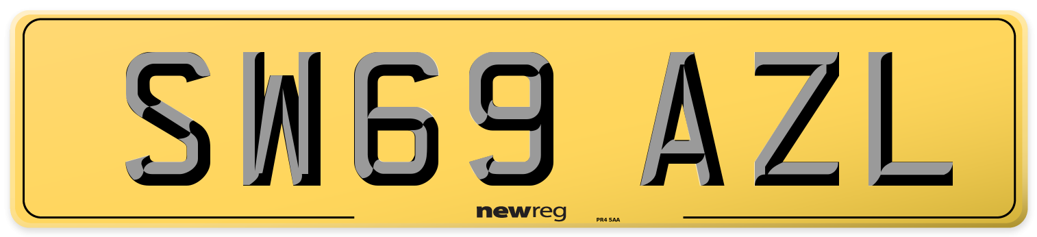 SW69 AZL Rear Number Plate
