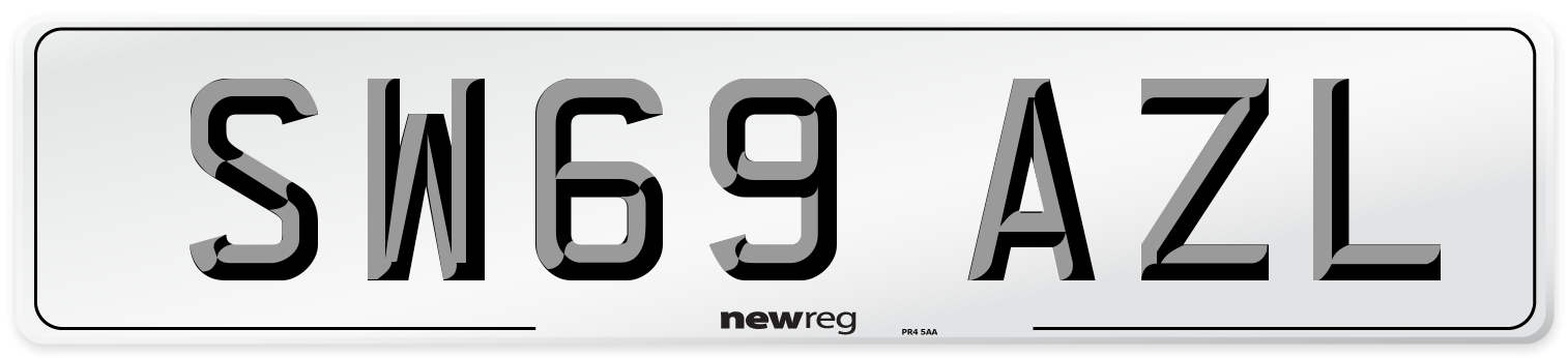 SW69 AZL Front Number Plate