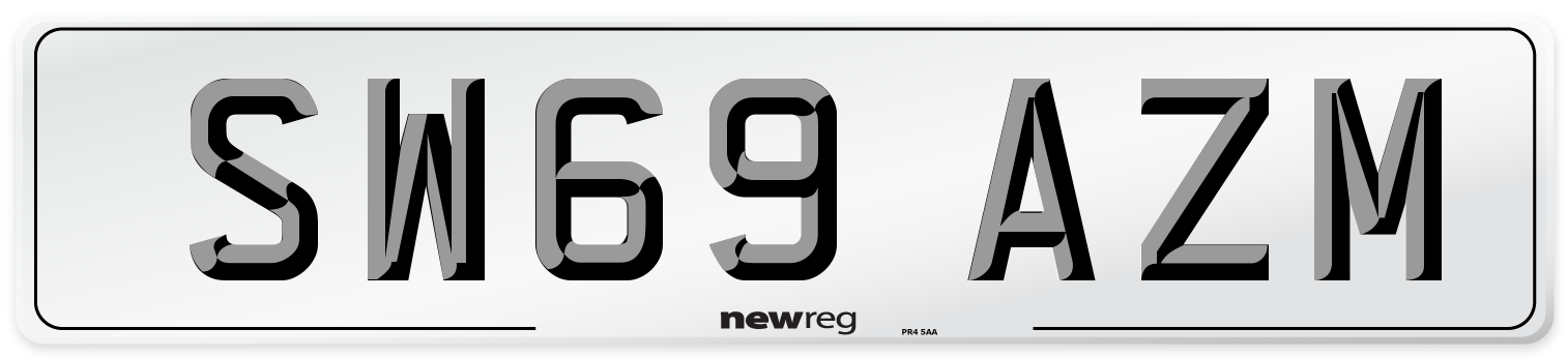 SW69 AZM Front Number Plate