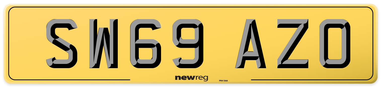 SW69 AZO Rear Number Plate