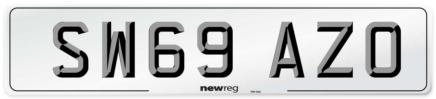SW69 AZO Front Number Plate