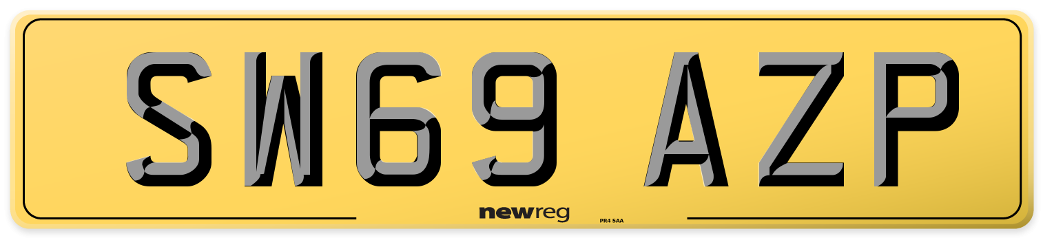 SW69 AZP Rear Number Plate
