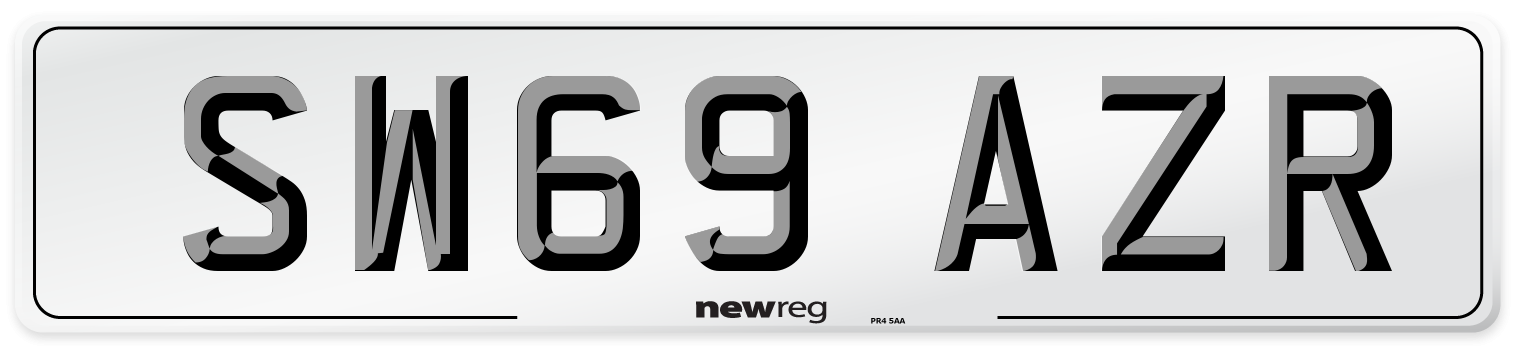SW69 AZR Front Number Plate