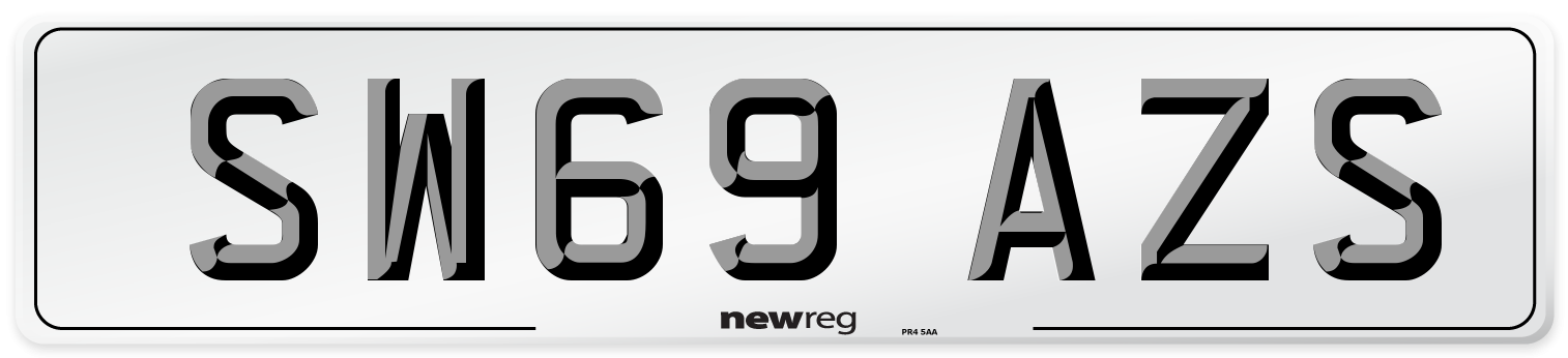 SW69 AZS Front Number Plate