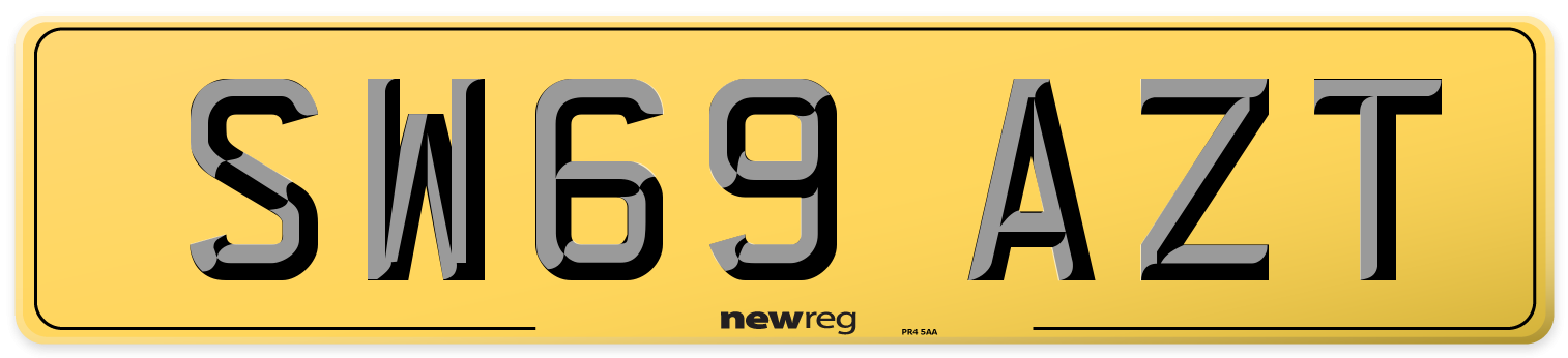 SW69 AZT Rear Number Plate