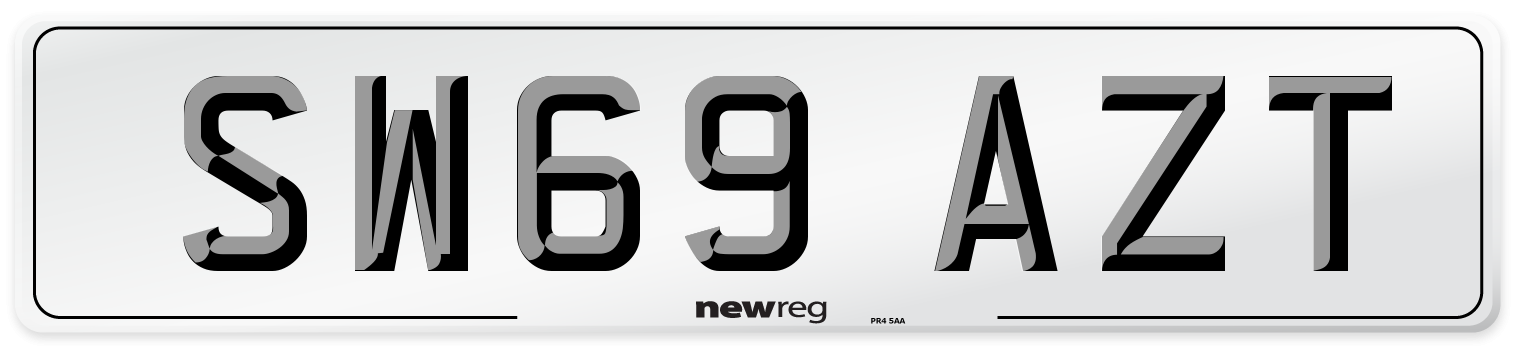 SW69 AZT Front Number Plate