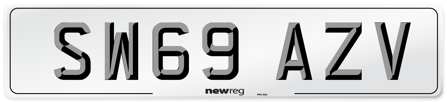 SW69 AZV Front Number Plate