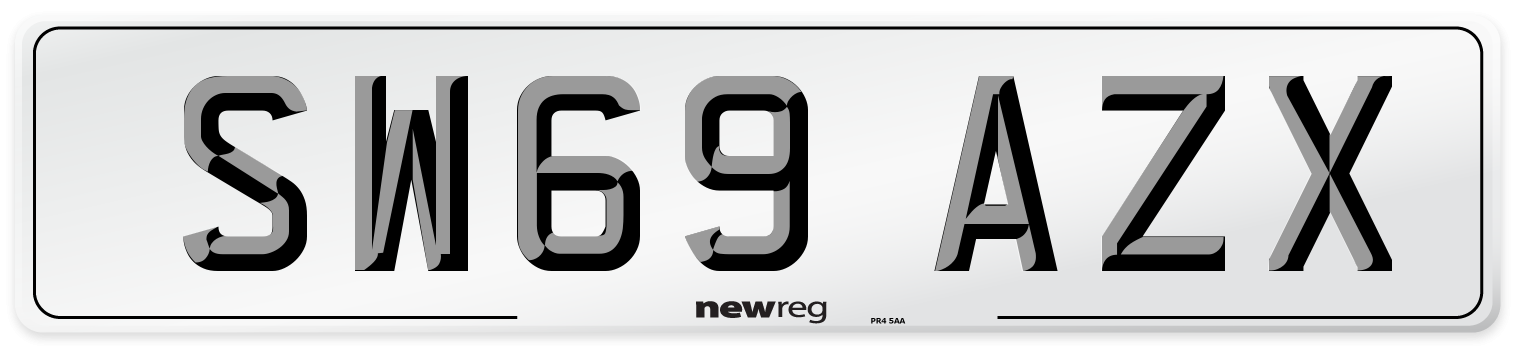 SW69 AZX Front Number Plate