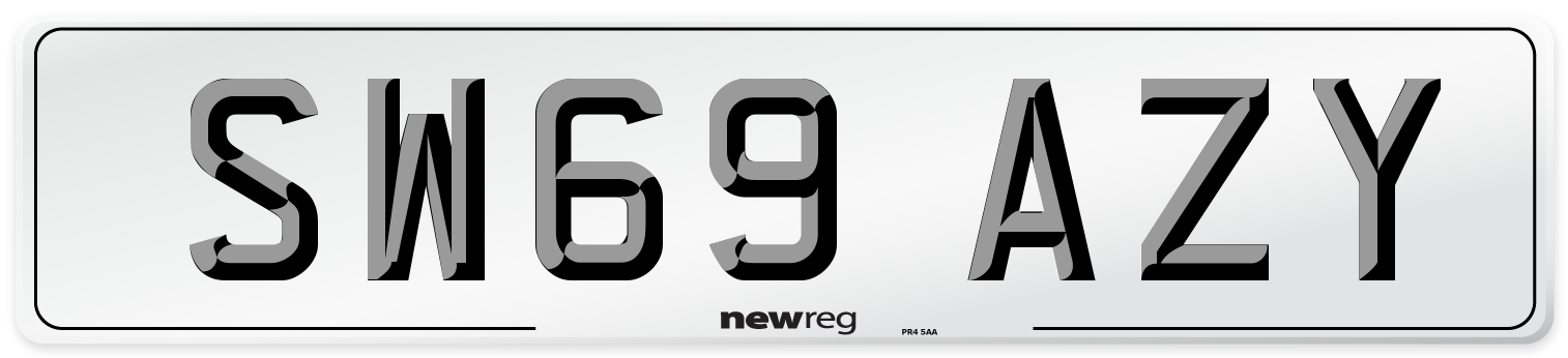 SW69 AZY Front Number Plate
