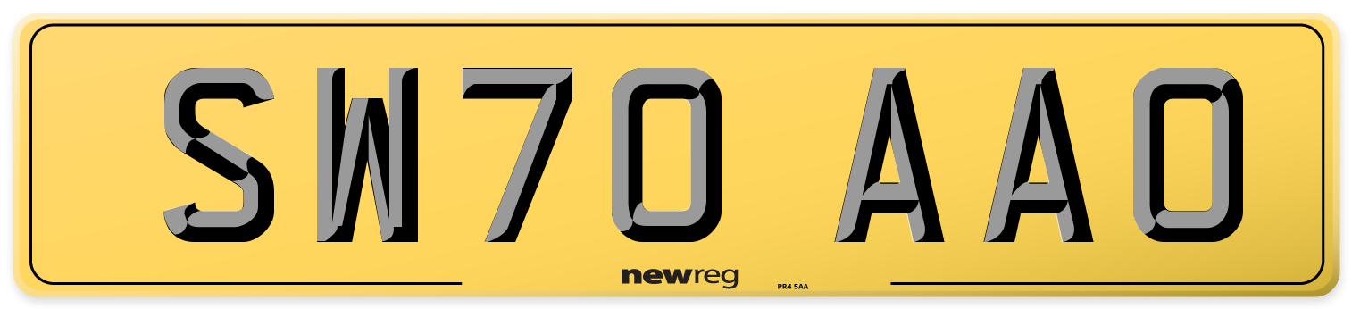SW70 AAO Rear Number Plate