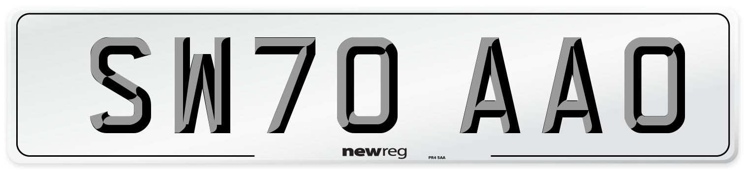 SW70 AAO Front Number Plate