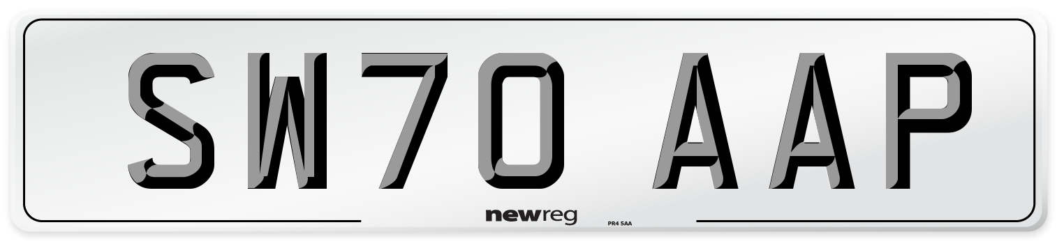 SW70 AAP Front Number Plate