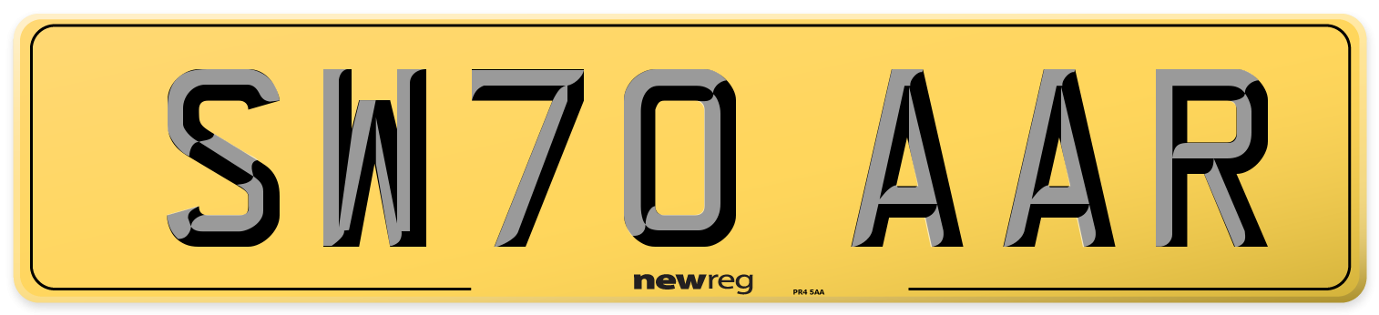 SW70 AAR Rear Number Plate