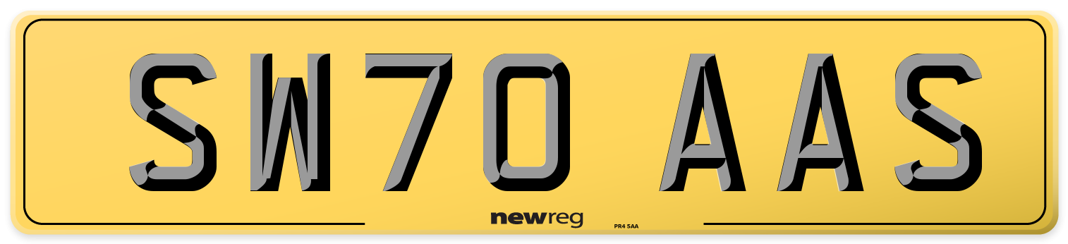 SW70 AAS Rear Number Plate