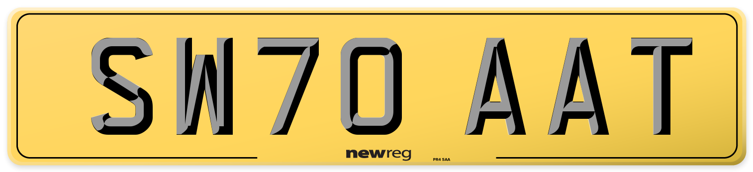 SW70 AAT Rear Number Plate