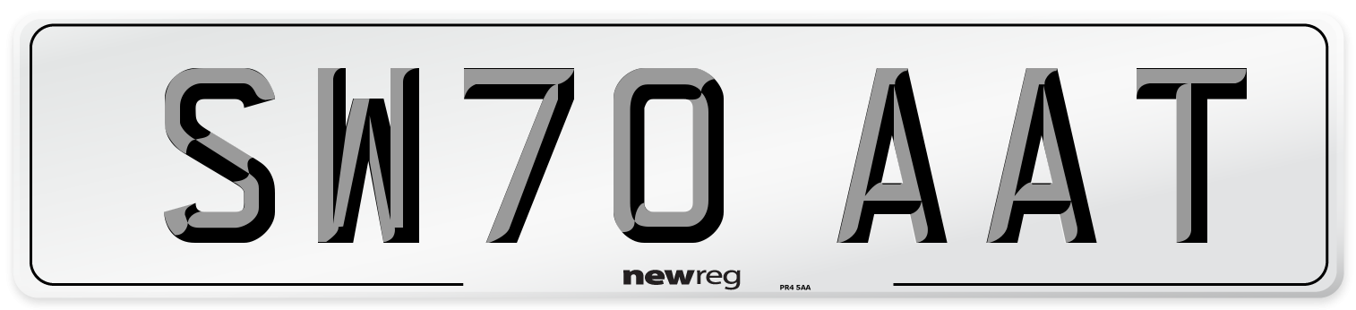 SW70 AAT Front Number Plate