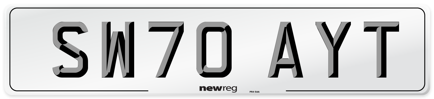 SW70 AYT Front Number Plate