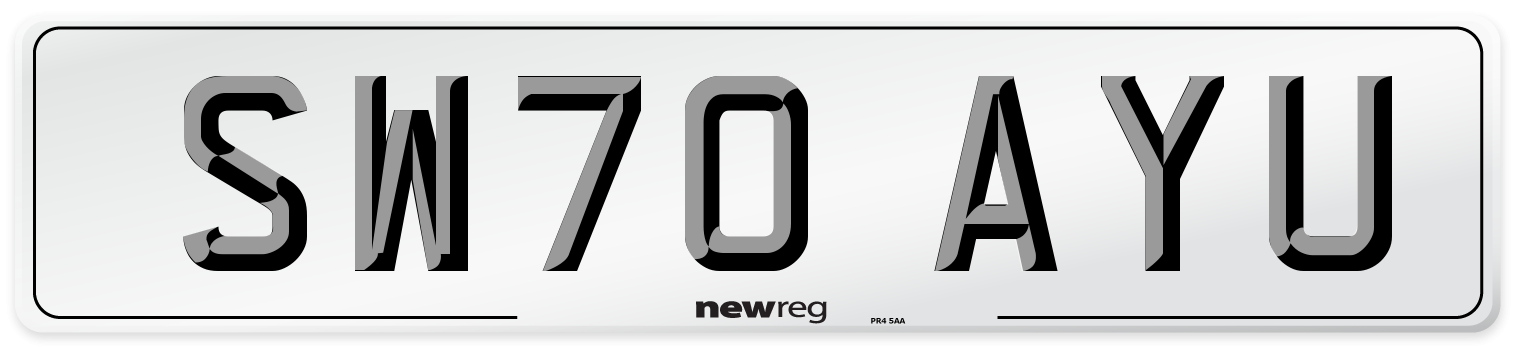 SW70 AYU Front Number Plate