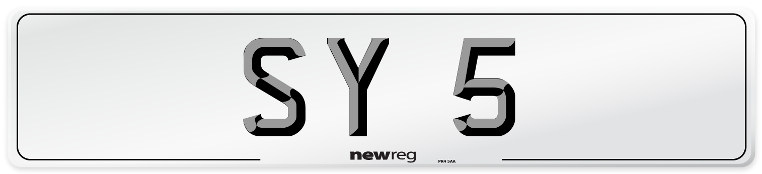 SY 5 Front Number Plate