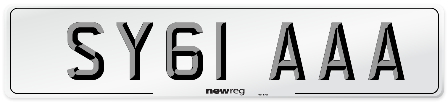 SY61 AAA Front Number Plate