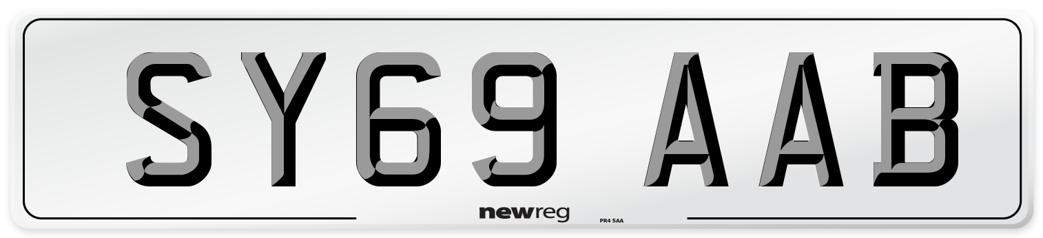 SY69 AAB Front Number Plate