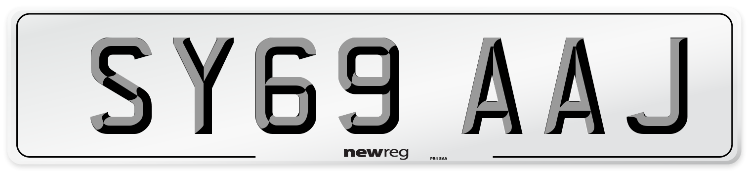 SY69 AAJ Front Number Plate
