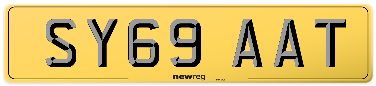 SY69 AAT Rear Number Plate