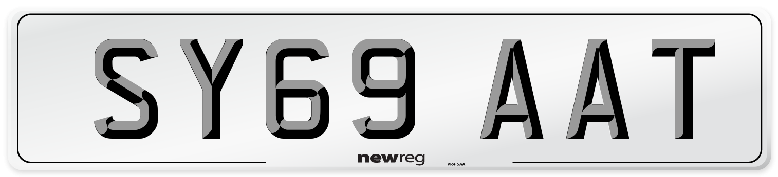 SY69 AAT Front Number Plate